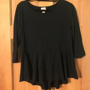 Black peplum top